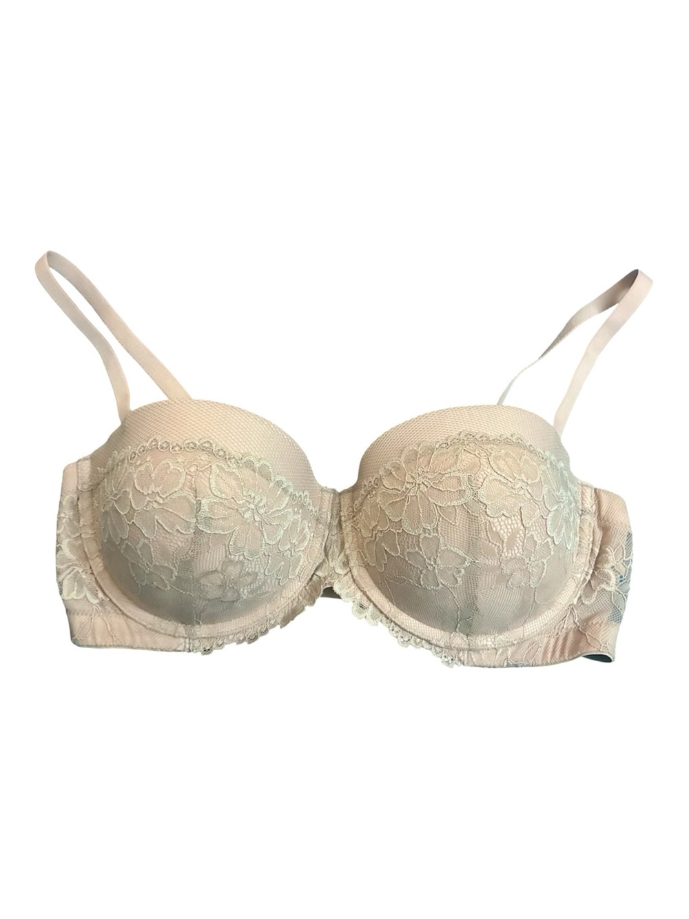 NWOT Maidenform Bra Lot 2 Pack 40C Beige Strapless Push-Up & Black Lace Demi Bra - Picture 5 of 11